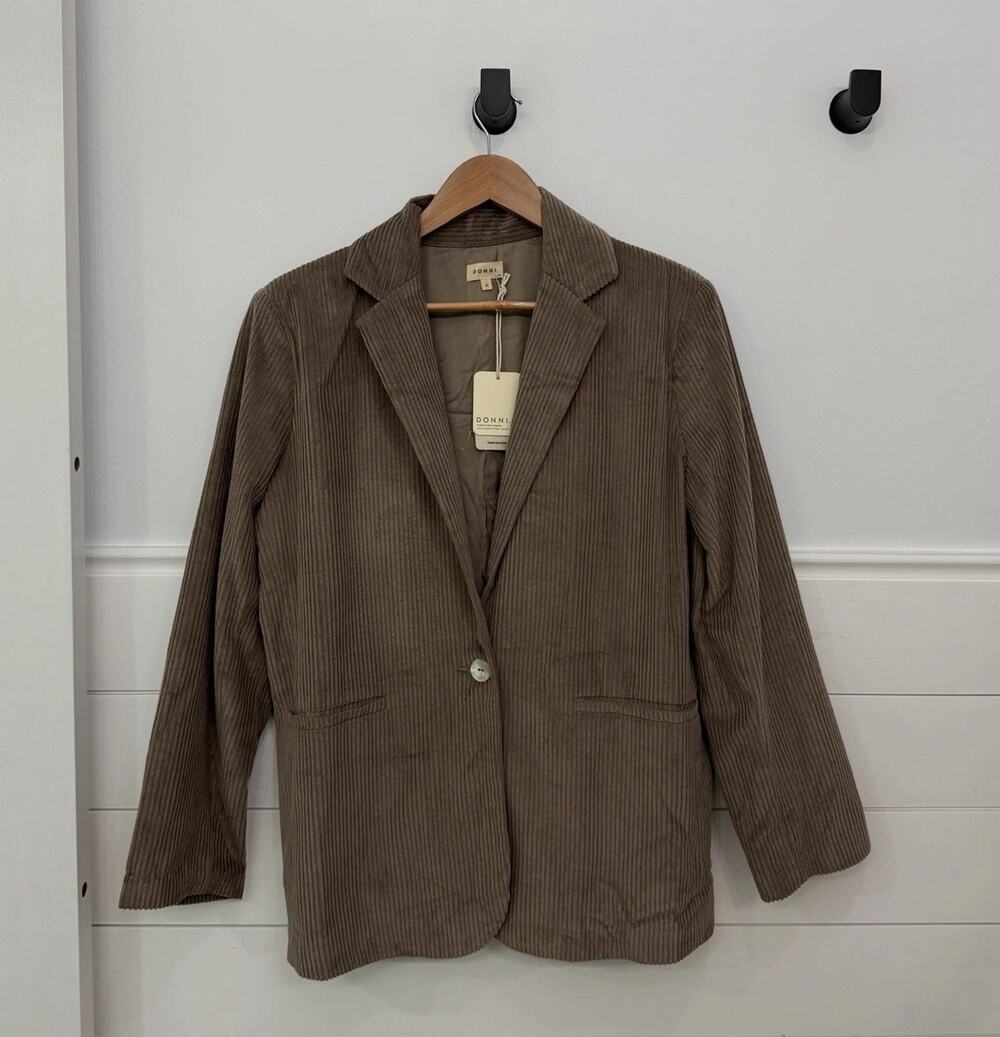 NWT! Women’s DONNI. Cord Blazer In Mushroom Jacket Size XS